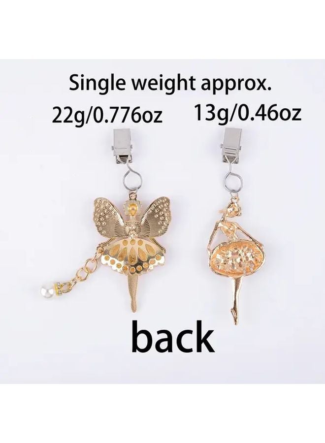 2pcs Rhinestone Alloy Tablecloth Weights Butterfly Angel Holiday Party Decorations - Image 4