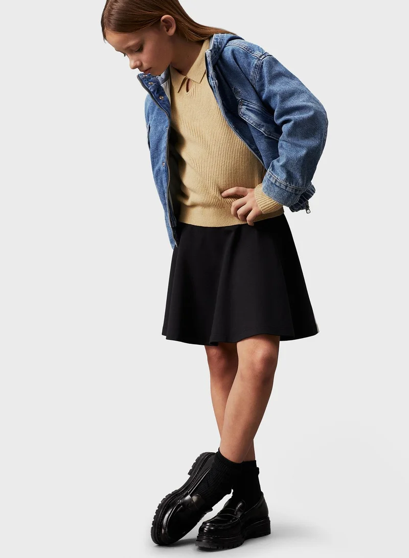 Calvin Klein Jeans Kids Essential Punto Tape Midi Skirt