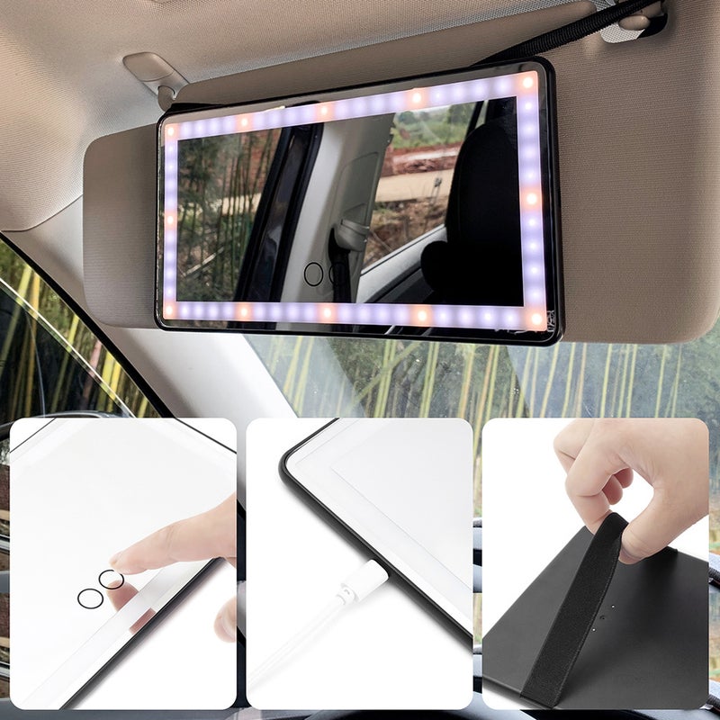New Car Sun Visor Car Makeup Mirror Led Car Passenger Visor High-Definition Makeup Mirror Vanity Mirror - Image 3