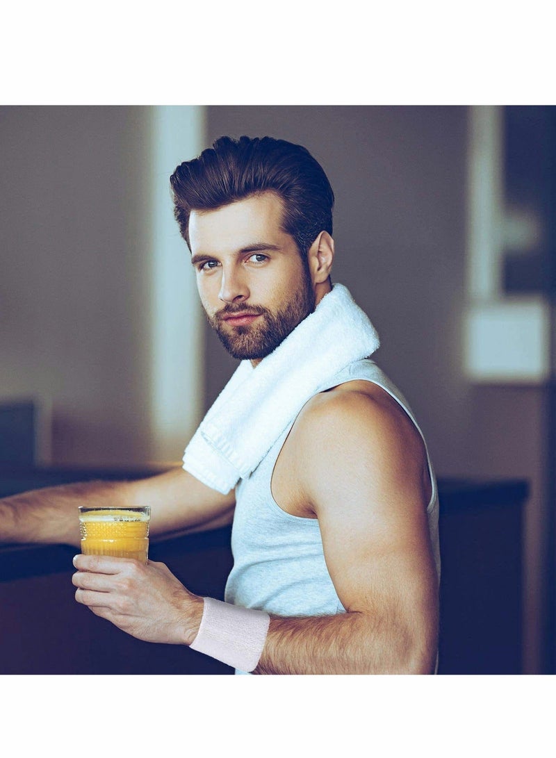 Y&D Wristband, Breathable Sports Cotton Sweat Band for Men and Women, Good Tennis Basketball Running Gym Working Out (Multicolor) 5 Pairs (Purple, Red, White, Blue, Black) - Image 5