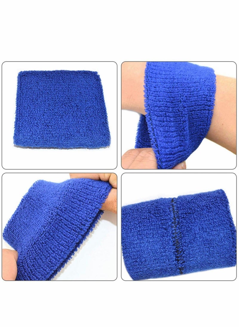 Y&D Wristband, Breathable Sports Cotton Sweat Band for Men and Women, Good Tennis Basketball Running Gym Working Out (Multicolor) 5 Pairs (Purple, Red, White, Blue, Black) - Image 2