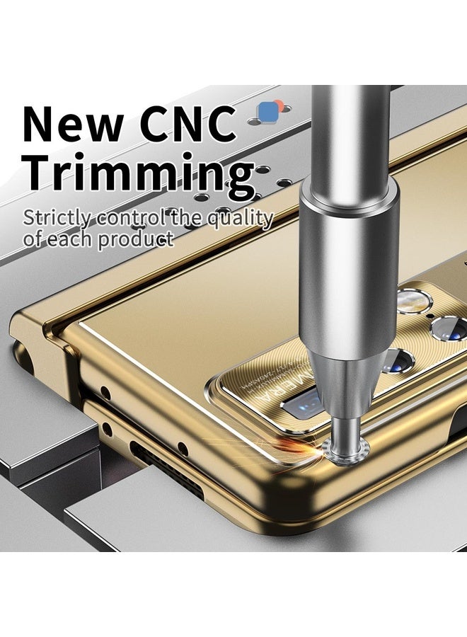 HuHa Case Cover For Huawei Mate X2 Aluminum Alloy Double Hinge Shockproof Phone Protective Case(Gold) - Image 3
