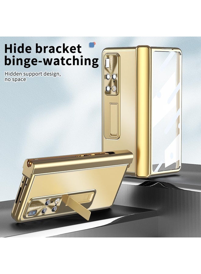 HuHa Case Cover For Huawei Mate X2 Aluminum Alloy Double Hinge Shockproof Phone Protective Case(Gold) - Image 2