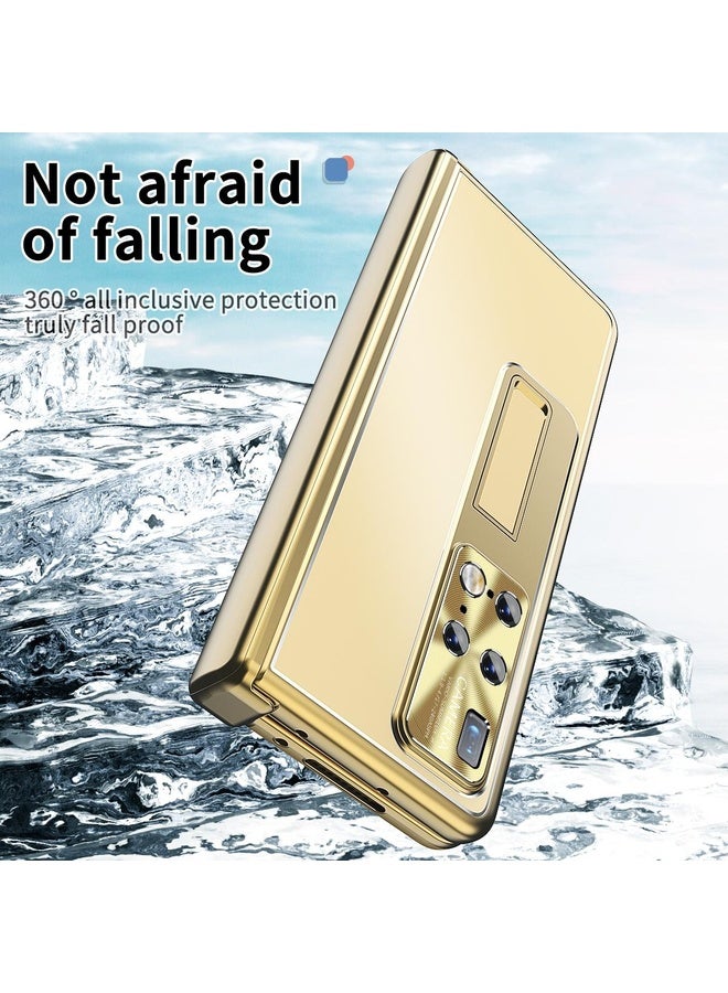 HuHa Case Cover For Huawei Mate X2 Aluminum Alloy Double Hinge Shockproof Phone Protective Case(Gold) - Image 5