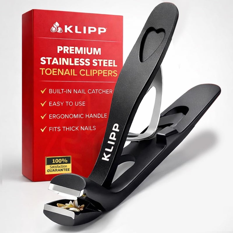 KLIPP Toenail Clippers for Thick Toenails KLIPP 15 mm Wide Jaw Thick Fingernail and Toenail Cutter with Curved StainlessSteel Blades for Seniors Angled Wide Opening - Image 2