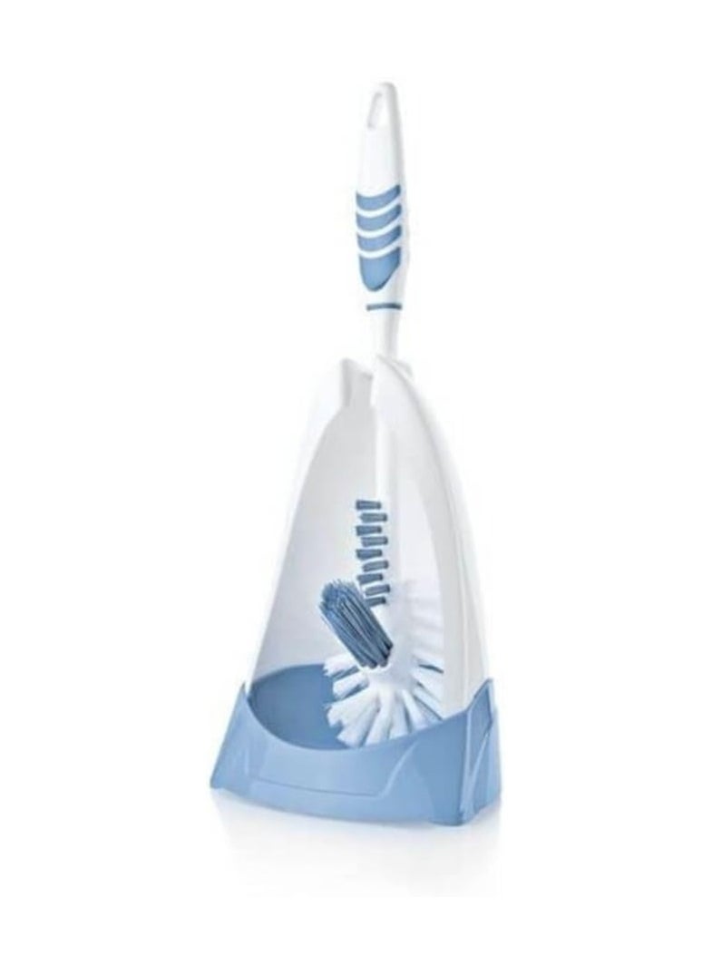 Titiz Titiz toilet brush with holder for bathroom cleaning with easy grip duel scrub brushes 3 functioned toliet brush angles for bathroom toilet brush with under the rim cleaning blue 