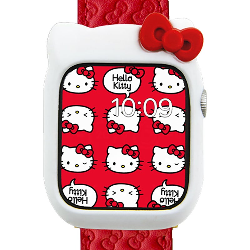 Sonix غطاء ساعة آبل من سونيكس × سانريو | غلاف واقي لساعة آبل | غلاف سيليكون واقي | يناسب 38mm/40mm/41mm | هالو كيتي - أبيض - Image 1