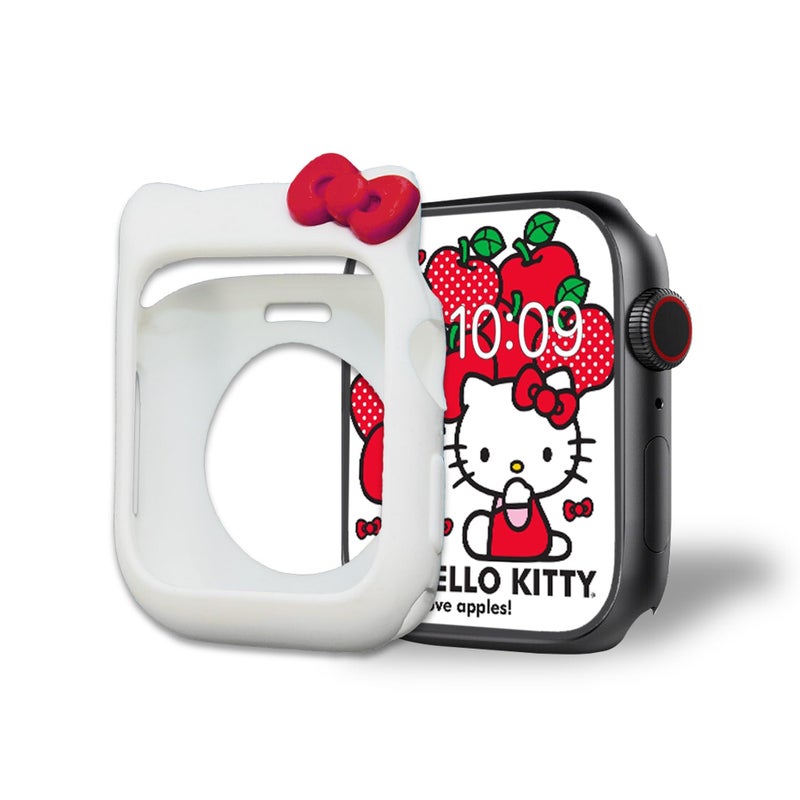 Sonix غطاء ساعة آبل من سونيكس × سانريو | غلاف واقي لساعة آبل | غلاف سيليكون واقي | يناسب 38mm/40mm/41mm | هالو كيتي - أبيض - Image 2