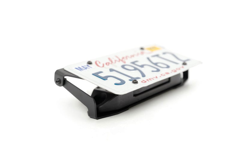 DV8 Offroad Fairlead Mounted Flip-up License Plate Bracket | Universal Design Compatible with Flat Standard Fairlead Mounts | Flips Up & Out of The Way to Provide Access to The Winch Rope - Image 4