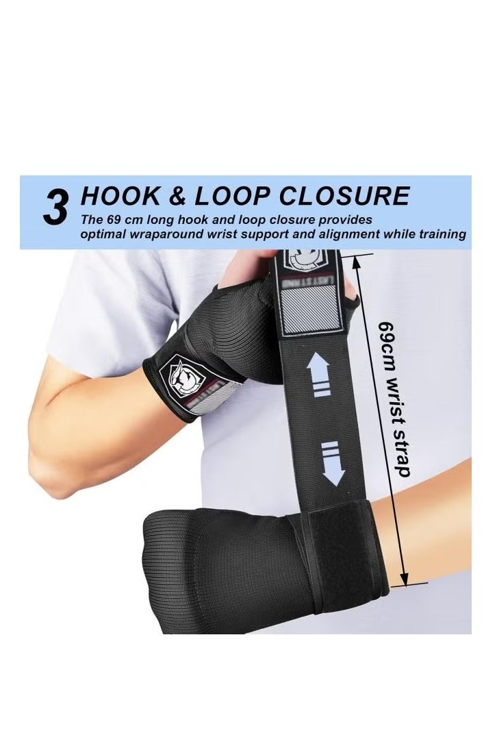 ساكن قفازات ملاكمة لليد مع دعم للمعصم، لفافات جل مبطنة داخلية لتدريب الملاكمة، اللكم، الفنون القتالية المختلطة، الملاكمة التايلاندية، حقيبة تدريب سريعة، حماية الأيدي (زوج) - Image 3