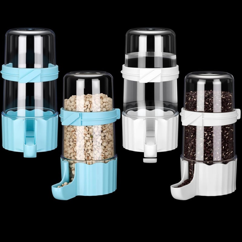 Weewooday 4 Pieces Automatic Bird Feeder Cage Water Dispenser Bird Water Feeder Hamster Cage Waterer Accessory Drinker Bottle for Hamster Parrot(Cute Style,Blue, White,490 ml) - Image 1