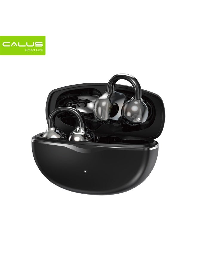 سماعات أذن لاسلكية ذكية بتقنية البلوتوث وتصميم مفتوح الأذن من CALLUS مع علبة شحن – تتميز بتصميم خطاف أذن آمن وملاءمة مريحة للاستخدام طوال اليوم.