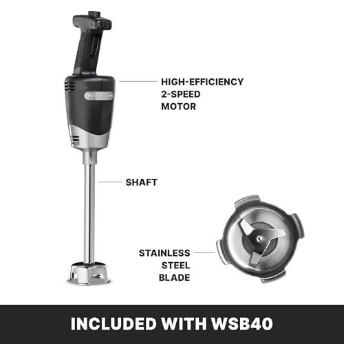 Waring (WSB40) 10" Medium-Duty Quik Stik Plus Immersion Blender,Black/Silver - Image 2