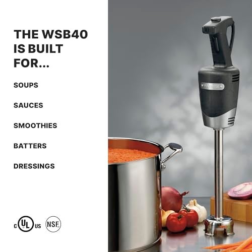Waring (WSB40) 10" Medium-Duty Quik Stik Plus Immersion Blender,Black/Silver - Image 3