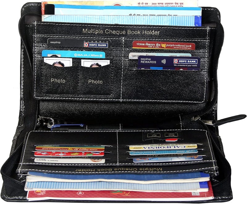 سوكشكرافت حامل دفاتر الشيكات والبطاقات المتعدد من مزود بحماية RFID (أسود) - Image 2
