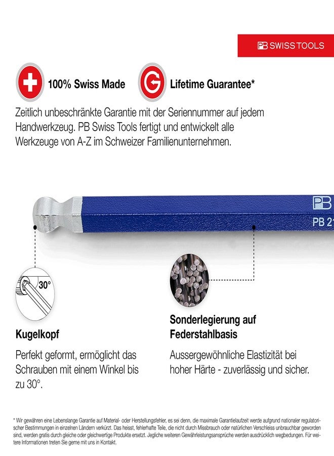 بي بي سويس تولز طقم مفاتيح سداسية قوس قزح من PB SWISS TOOLS، رقم الموديل PB 212.LH-10 RB CN | صناعة سويسرية 100% | طقم مفاتيح ألين من 9 قطع، مُرمَّز بالألوان حسب المقاس من 1.5 إلى 10 مم، بطرف كروي - Image 2