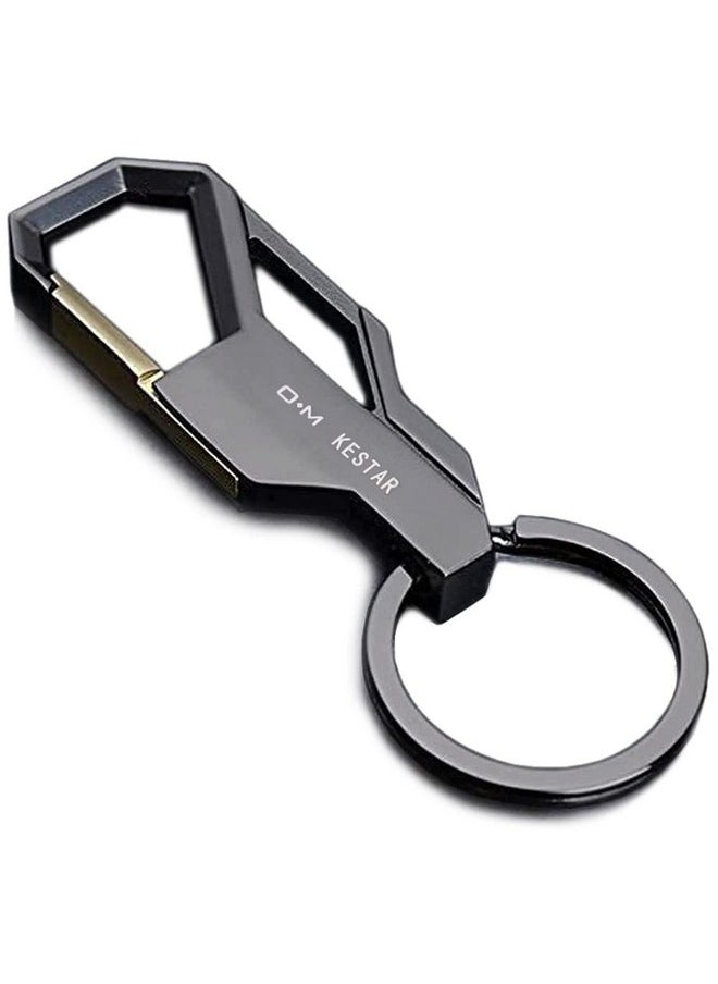 TechPro Techpro Stainless Steel Keychain Heavy Duty Car Keychain for Men and Women | Proud Horse Black Hook  - Image 1