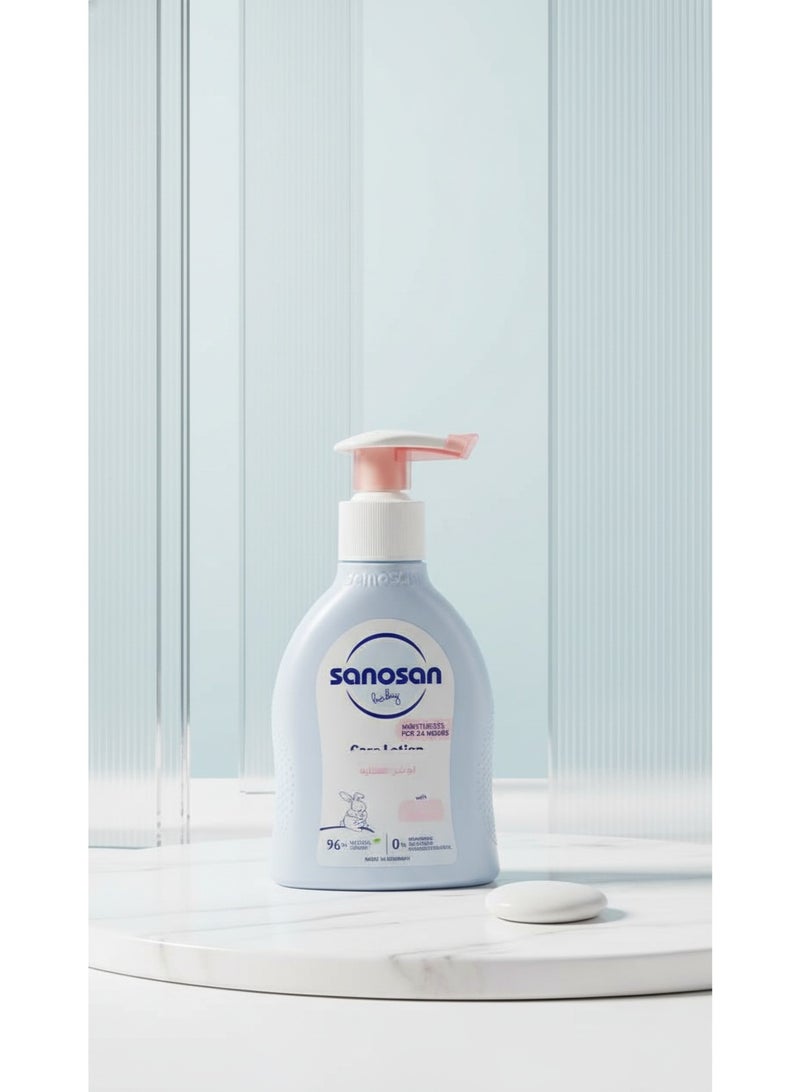 سانوسان سـانوسان لوشن العناية بالطفل بالبروتين الحليبي – ترطيب لمدة 24 ساعة، مكونات طبيعية بنسبة 96%، خالٍ من البارابين والسيليكون، صنع في ألمانيا - Image 4