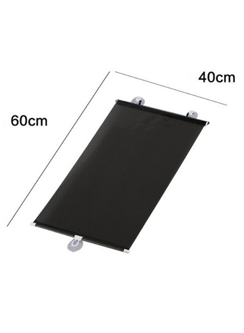 40*60 Black 【3 Suction Cups Included】 Retractable Car Sunshade, Large Windshield Sunshade, Protective Automatic Roller Blind Sunshade, Suitable For Small Business, Medium, Suv, Large Truck - Image 2