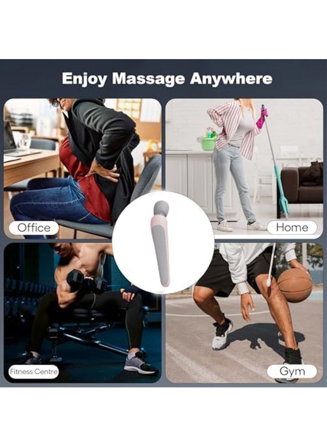 بكومور جهاز تدليك ذكي لاسلكي يدوي، جهاز تدليك كهربائي قابل لإعادة الشحن للجسم - جهاز احترافي لتخفيف آلام العضلات في الظهر والرقبة والساق، جهاز تدليك علاجي عميق للأنسجة - Image 3