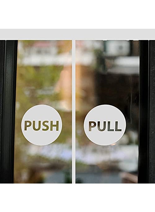 Wall4Stickers Wall4Stickers Pull Push Door Stickers Shop Window Salon Bar Cafe Restaurant Office Vinyl Sign 3 inches 