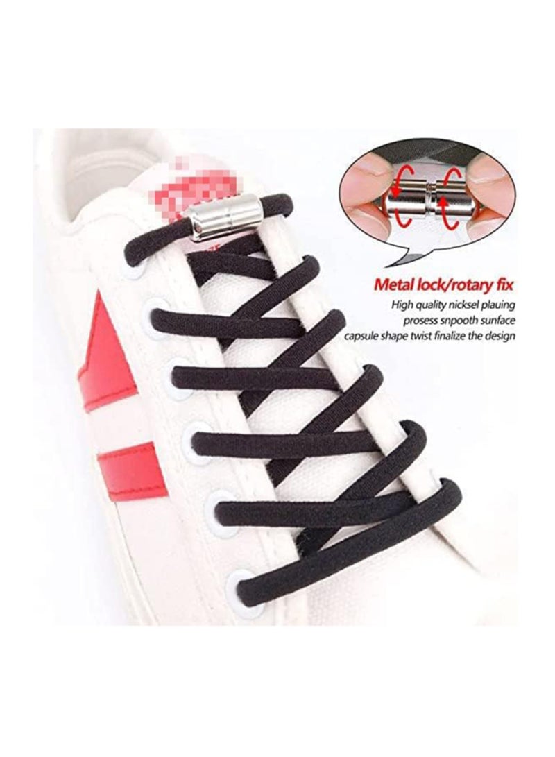 6 Pairs Shoe Laces No Tie Elastic Laces for All Shoes Universal Elastic Shoe Laces Tieless Running Shoelaces with Metal Buckles for Trainers Marathon Triathlon Runners Adults Kids 105CM - Image 3