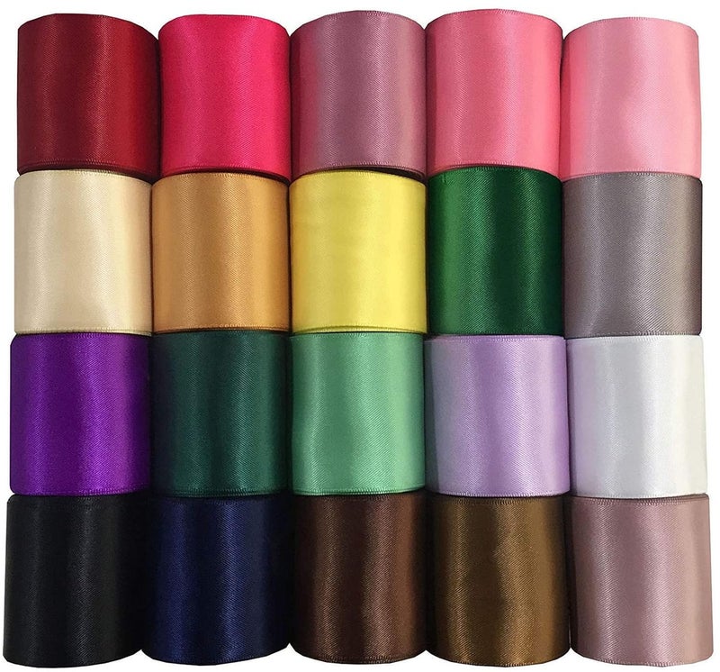 DIY Crafts 100 Yards, Design No # 3, 1-2"inch Satin Double Face Solid Polyester Ribbon 14-25 Colors Unsorted Bulk Lots for Gift Wrapping Party Decoration Arrang(Pack Of 100 Yards, Design No # 3) - Image 2