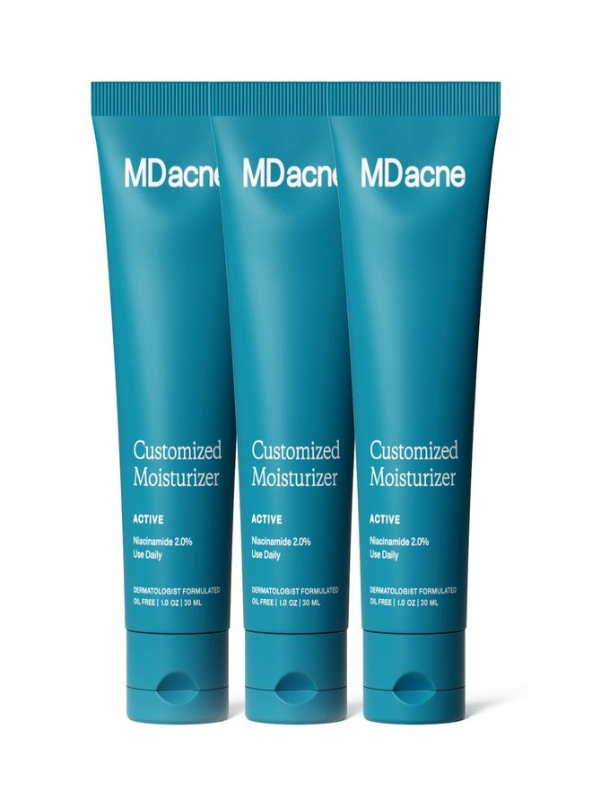 إم دي أكني مرطب الوجه MDacne مع نياسيناميد 2% - كريم علاج يومي فعال خالٍ من الزيوت لتقليل الهالات السوداء والتجاعيد تحت العين - مهدئ ومرطب للبشرة الحساسة المعرضة لحب الشباب (عبوة من 3 قطع) - Image 1