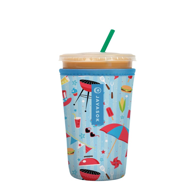 Sok It Java Sok Iced Coffee & Cold Soda Insulated Neoprene Cup Sleeve (Grill N' Chill  Medium: 22-28oz) - Image 1