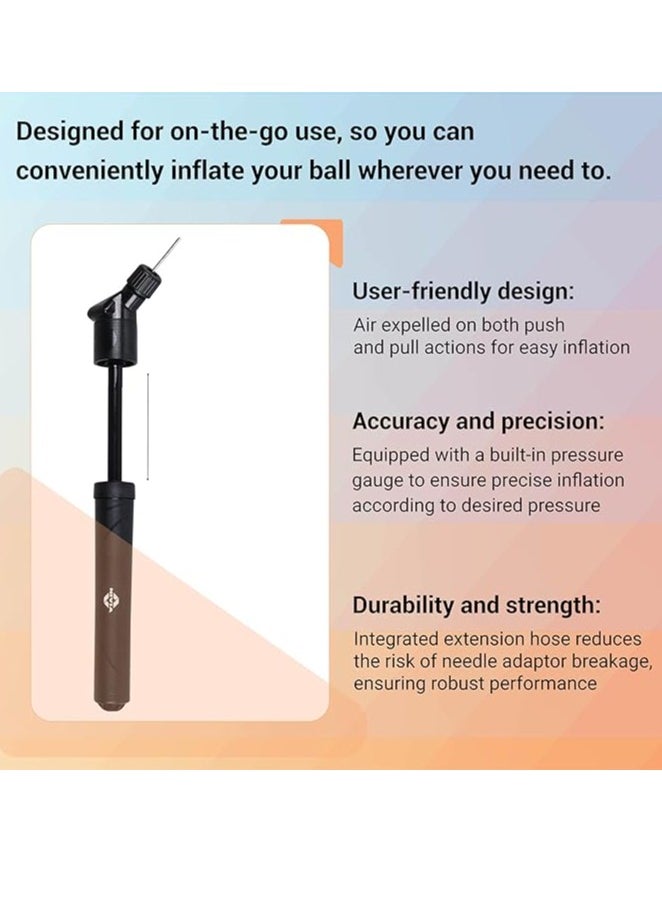 Nivia - Double Action Ball Pump, With Needle Air Pump For Sports Football, Volleyball, Basketball, Rugby, Soccer Ball, Other Inflatable Balls, Stainless Steel Pin Air Pump (Black) - Image 1