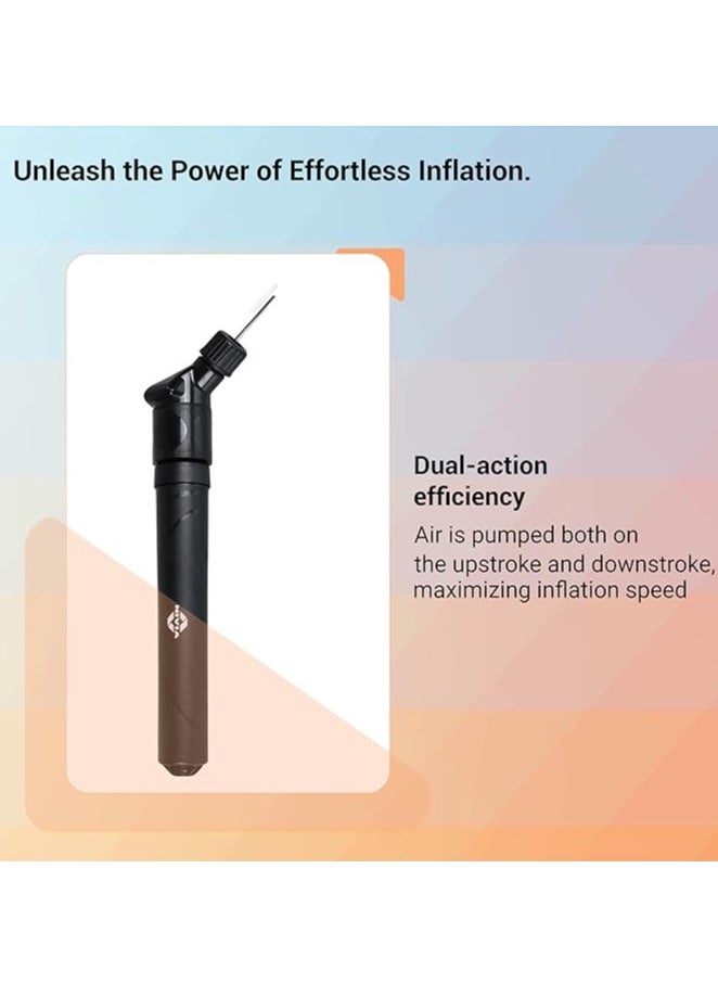 Nivia - Double Action Ball Pump, With Needle Air Pump For Sports Football, Volleyball, Basketball, Rugby, Soccer Ball, Other Inflatable Balls, Stainless Steel Pin Air Pump (Black) - Image 1