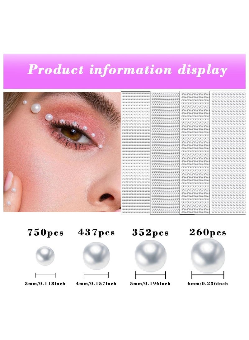 1799 Pcs 4 Sheets Rhinestone Stickers 3/4/5/6 mm Self Adhesive Rhinestones Gems for Face Eyes Makeup Hair Body - Image 3