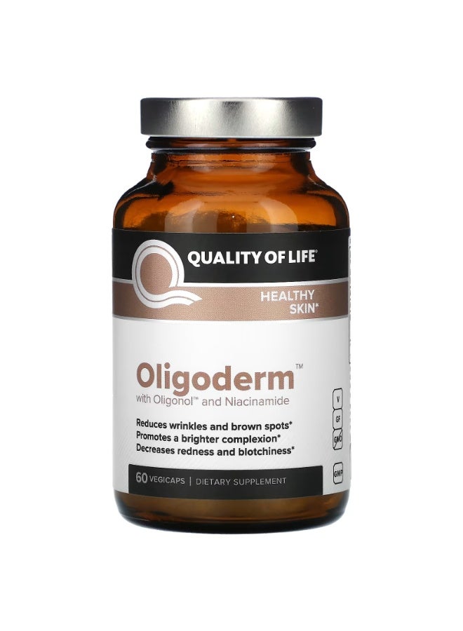 كوالتي أوف لايف جودة الحياة، أوليجوديرم™ مع أوليجونول™ ونياسيناميد، 60 كبسولة نباتية
