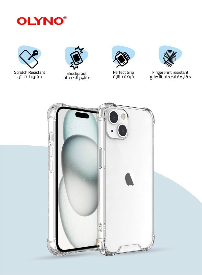 OLYNO Prestine Transparent Back Cover With Drop Protection For iPhone 15 plus - Image 2