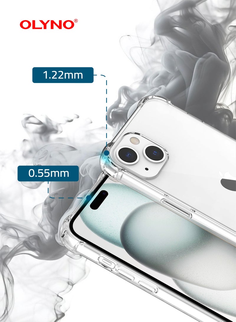 OLYNO Prestine Transparent Back Cover With Drop Protection For iPhone 15 plus - Image 5