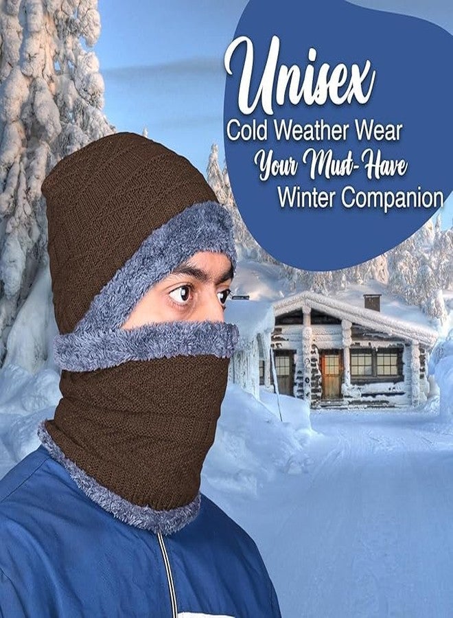 Urshigar Winter Knit Neck Scarf and Beanie Cap Set, 2 Piece Unisex Woolen Hat Neck Warmer Combo, Free Size, Soft Stretchable for Gym and Outdoor Activities(color random,which available) (pack of 2) - Image 4