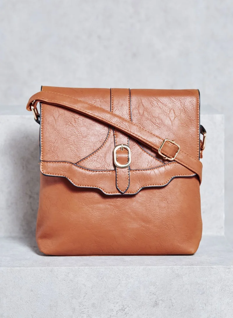 Ginger Buckle Detail Crossbody
