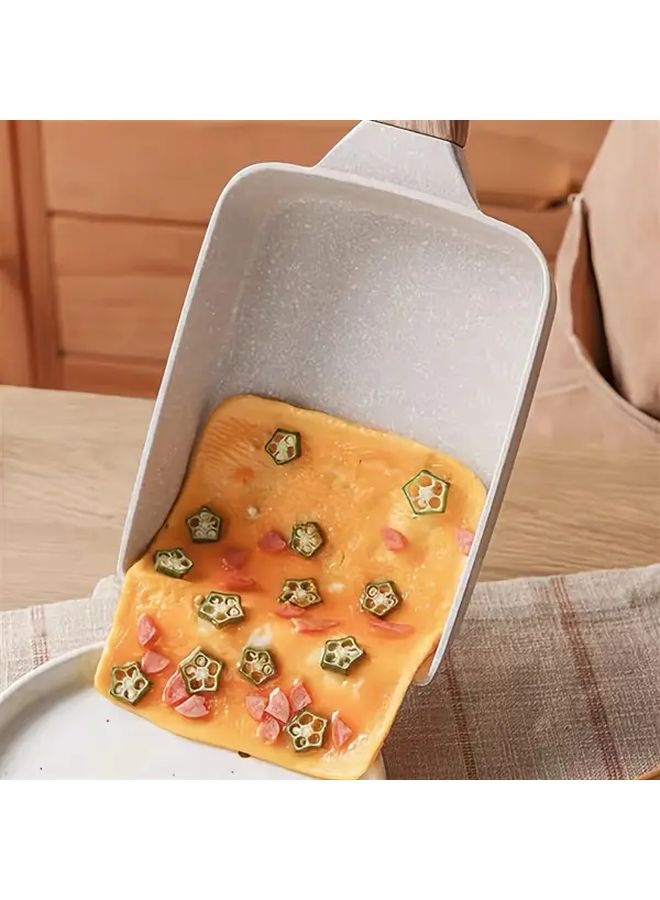 Creamy White Deep Artificial Jade Frying Pan Easy to Clean Lightweight Durable Non Stick Surface Quick Even Heating Portable Design Hanging Storage 99 Cooking Methods For Japanese Tamagoyaki Perfectly Crispy Outdoor Picnic RV Kitchen - Image 3