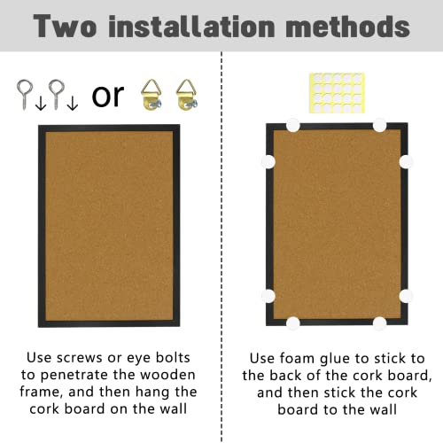 OWLKELA 2 Pcs Cork Board, 17.7"X 13.3" Bulletin Board, Vision Board, Notice Pin Board, Ideal for Office & Home Decor, School Message Board - Image 5