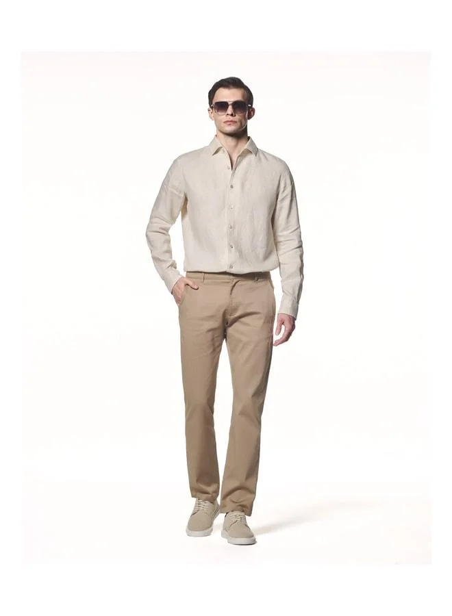 Liwali Cotton Blend Straight Fit Pants.