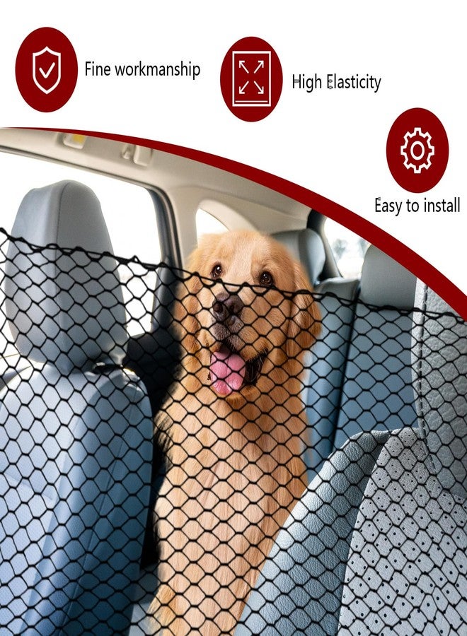 vvag Universal Adjustable Dog Car Barrier for SUVs Trucks,Easy-Install Mesh Pet Divider & Backseat Safety Net for Travel - Image 5