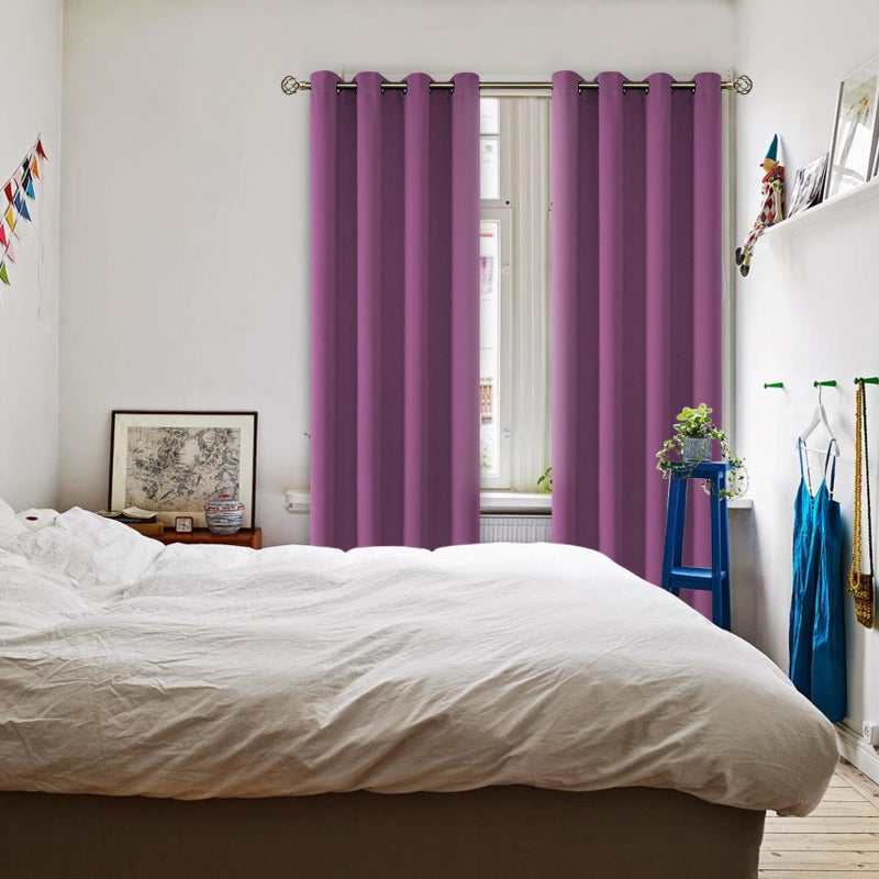 BGment Room Darkening Curtains 95 Inches Long - Grommet Thermal Insulated Drapes Window Treatment Curtains for Bedroom  2 Panels  52 x 95 Inch  Eggplant Purple - Image 2