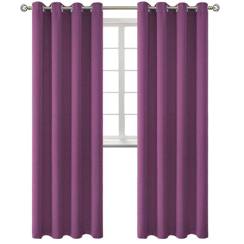 BGment Room Darkening Curtains 95 Inches Long - Grommet Thermal Insulated Drapes Window Treatment Curtains for Bedroom  2 Panels  52 x 95 Inch  Eggplant Purple - Image 1