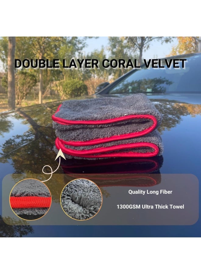 ايونك مناشف تنظيف فائقة السماكة من الألياف الدقيقة - عبوة من 3 قطع، فائقة الامتصاص، لا تترك وبرًا ولا تخدش، مناسبة للسيارة والمنزل والمكتب، رمادي 40×40 سم - Image 5