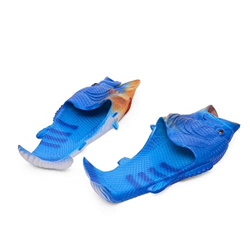 Coddies Fish Flip Flops - The Original Fish Slippers - Christmas Gift, Unisex Sandals, Bass Slides, Pool, Beach & Fishing Shoes (Blue | 10-11.5 Men | EU 44-45) - Image 2