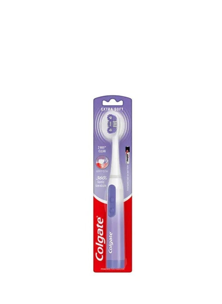 Colgate 360 Sonic Battery Toothbrush Gum Health Extra Soft Gentle Clean Power Toothbrush 1 pack 