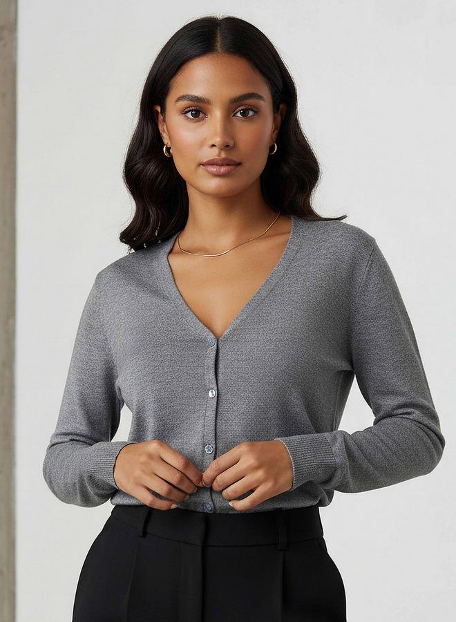 2Xtremz Textured V-neck Tricot Cardigan - Image 1