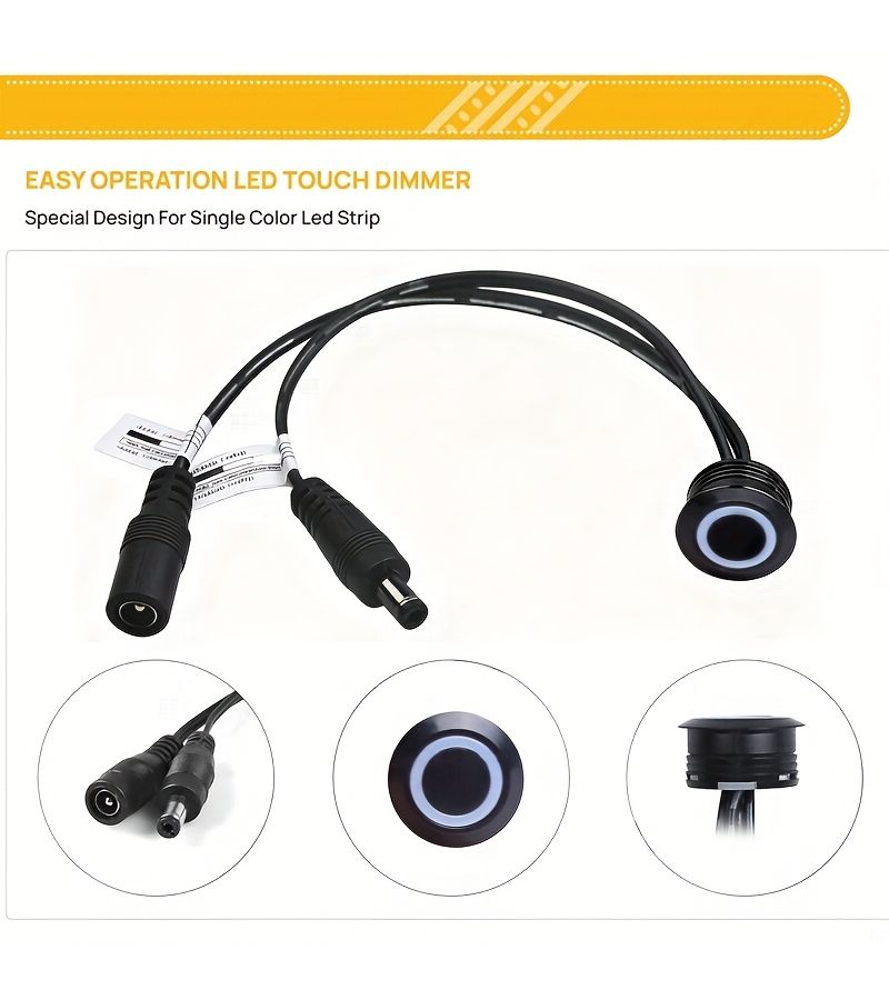 Silvery 1pc Smart Dimmer Switch For Led Light Strip 5V 12V 24V Touch Sensor Control Button Adjustable Brightness Dimming - Image 2