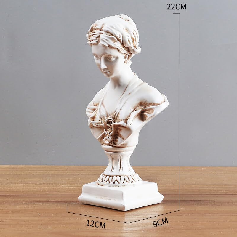 A.F.N.A.L Goddess Bust Statue Classical Tabletop Decoration Gift, Greek & Roman Mythology Indoor Decor for Home & Office, Replica Resin Minerva Sculpture Art, 8.7" H, Old Style - Image 2
