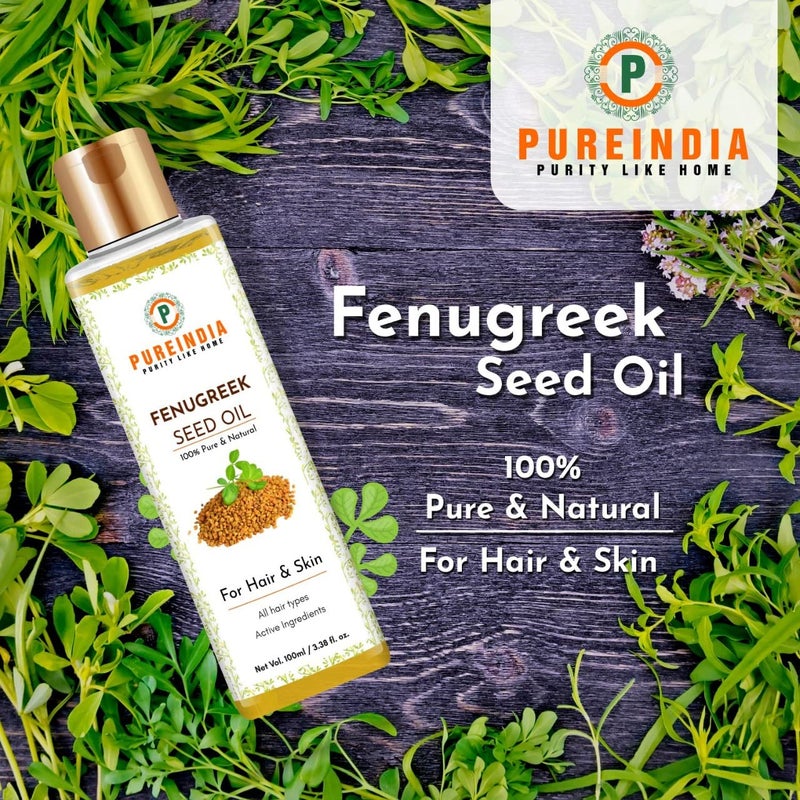 Pureindia Pure FenugreekSeed Oil For Hair SkinFor Hair Fall Control Fast Hair Growth 100ml Pack of 1 Natural Therapeutic Grade - Image 2